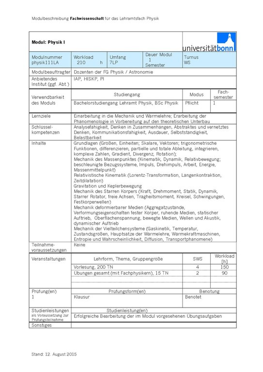 Modulhandbuch BLA PO 2014