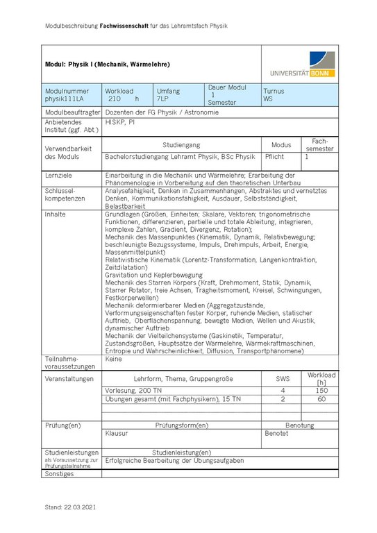 Modulhandbuch BLA PO 2022