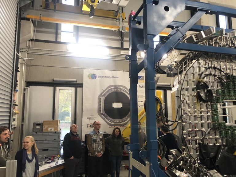 Teachers on a guided tour of the INSIGHT experiment, which is being built at the ELSA accelerator in Bonn